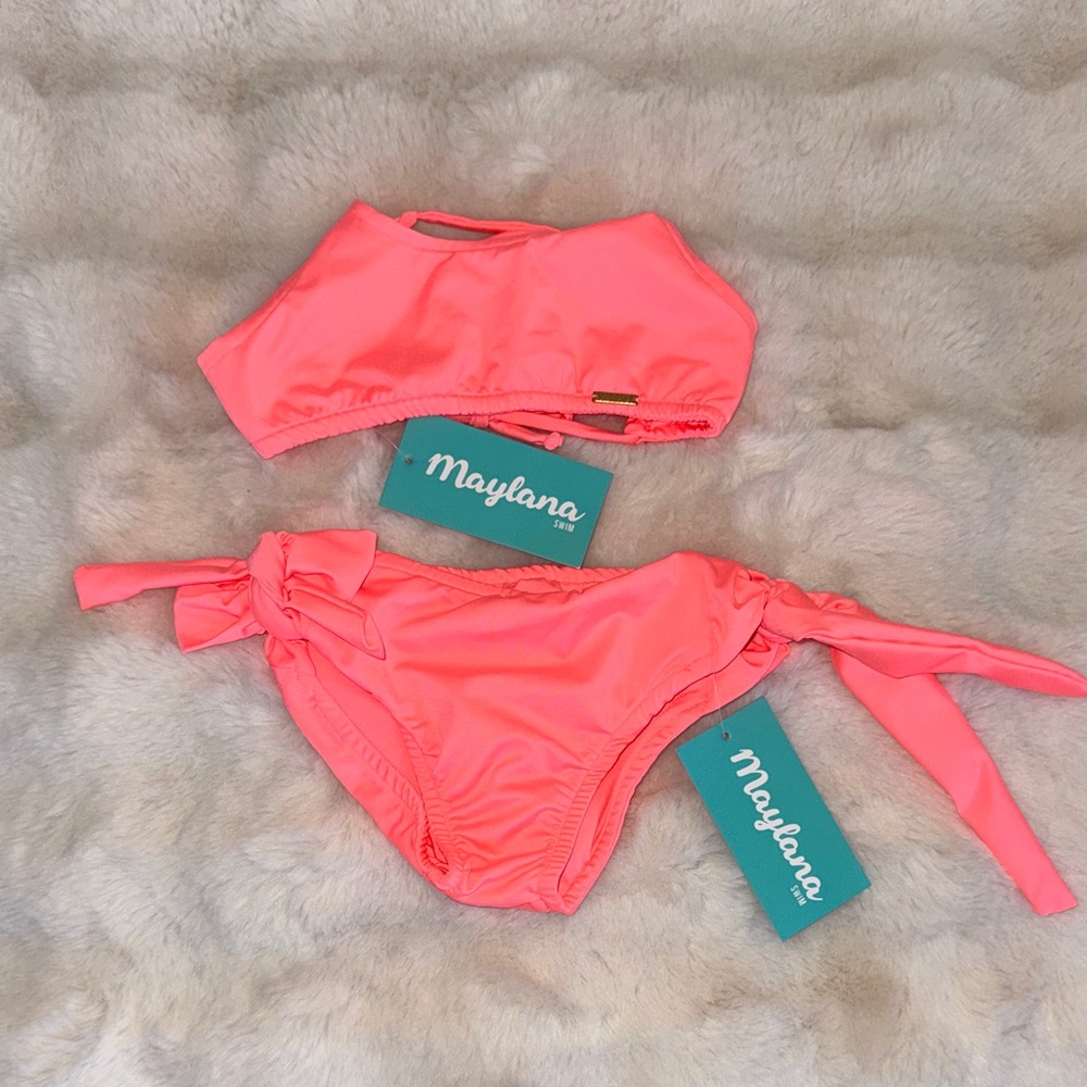 Kids Bikini Set - Coral Pink
